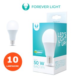 Lampadina 10 PZ LED Luce Calda Naturale Fredda Goccia E27 8W 6000K 640lm Forever Light - FREDDA