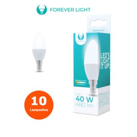 Lampadina 10 PZ LED Luce Calda Naturale Fredda Oliva E14 6W 4500K 480lm Forever Light - NATURALE