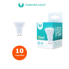 Lampadina 10 PZ LED Luce Calda Naturale Fredda GU10 10W 3000K 900lm Ceramica Forever Light - CALDA