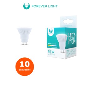 Lampadina 10 PZ LED Luce Calda Naturale Fredda GU10 10W 6000K 900lm Ceramica Forever Light - FREDDA