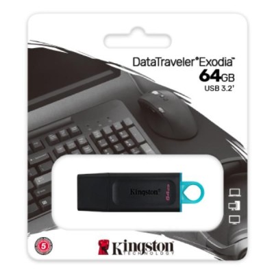 Pendrive Kingston pennetta chiavetta DataTraveler Exodia USB Flash Drive 64GB - USB 3.2 Gen 1