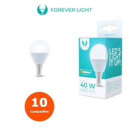 Lampadina 10 PZ LED Luce Calda Naturale Fredda Goccia E14 6W 4500K 480lm Forever Light - NATURALE