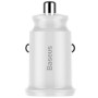 CARICABATTERIA DA AUTO BASEUS "GRAIN CAR CHARGER" 2X USB 5V 3.1A (BIANCO)
