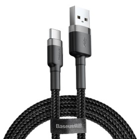 Cavo USB / USB-C QC3.0 2A 2M Baseus Cafule resistente in nylon nero-grigio