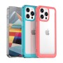 Custodia rinforzata con cornice elastica cover per iPhone 15 Pro Max - Blu