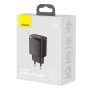 Caricatore rapido USB Tipo C 20W 3A 3.0 compatto Baseus nero