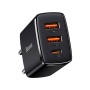 Caricabatterie Baseus Caricatore rapido compatto, 2xUSB, USB-C, PD, 3A, 30W