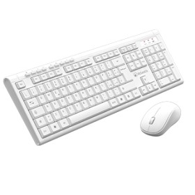 KIT ATLANTIS BASIC 300W TASTIERA MM WIRELESS + MOUSE OTTICO WIRELESS 3 Tasti+scroll ricev. nano-size USB Bianco