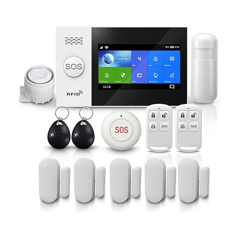 Sistema Allarme Antifurto Wireless M810-8115 Con Sensore D'Urto E 2 Telecomandi