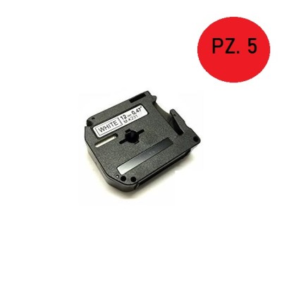 CASSETTA NASTRO (PZ. 5) COMPATIBILE NERO SU BIANCO 12mmX8m PER P-TOUCH 110