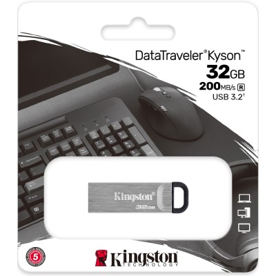 Pennetta Chiavetta Kingston PENDRIVE 32 GB Flash USB 3.2 DataTraveler Kyson 200 MB/s